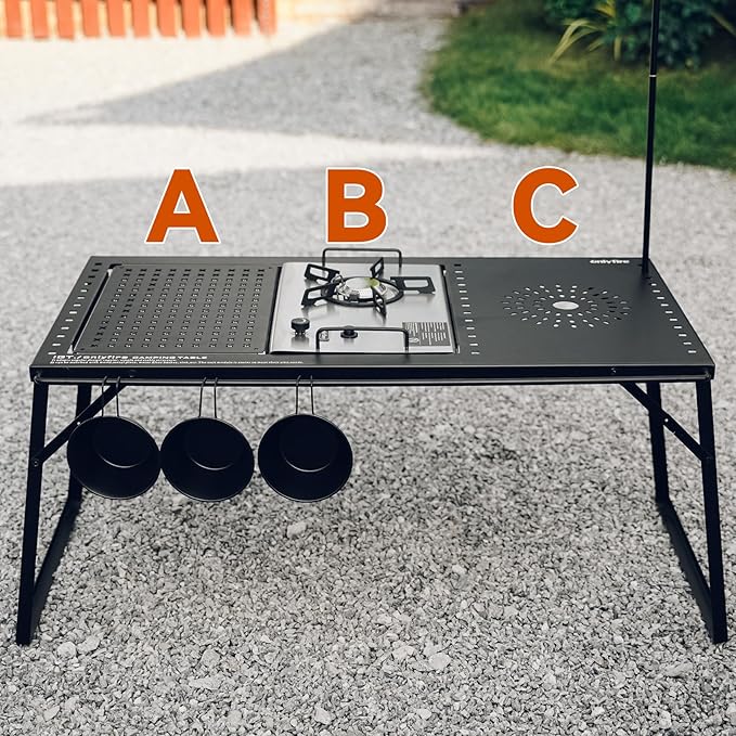 Onlyfire IGT Camping Table Kit with Propane Gas Stove and Carrying Case, Portable Folding Camp Table, IGT Unit Combination Combo for Picnic, RV, Car Trip, Tailgating, Patio, Backyard, GS337