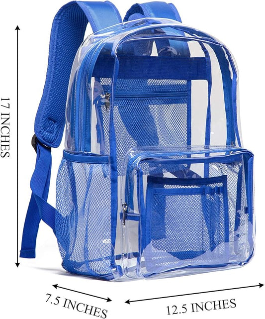 Vorspack Clear Backpack - Heavy Duty PVC Transparent See Through Backpack for College & Workplace