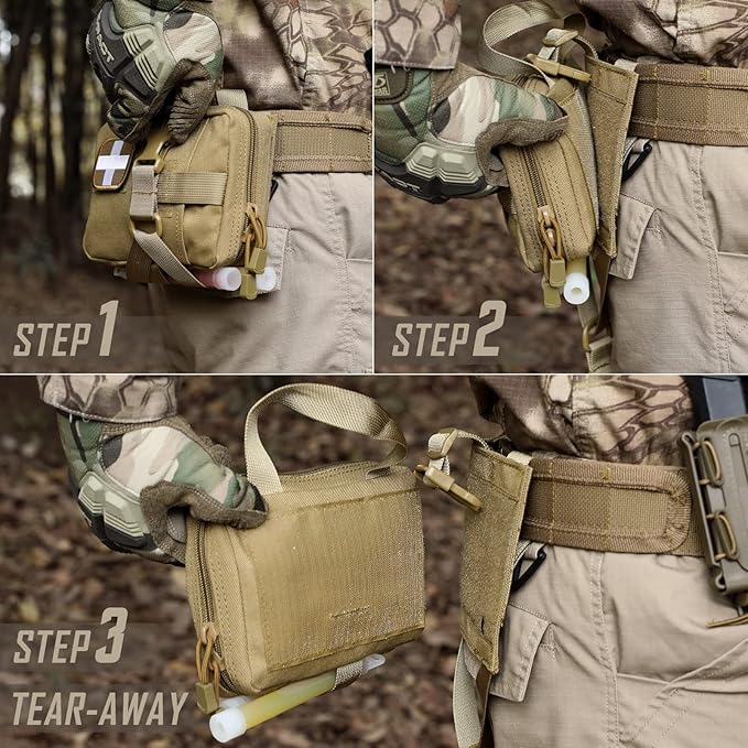 Tactical EMT Pouch, Rip Away Molle Medical Pouches IFAK Tear-Away First Aid Kit Emergency Survival Bag for Travel Outdoor Hiking
