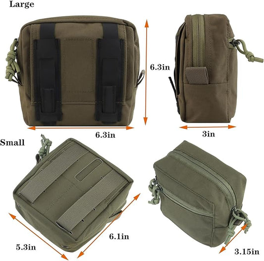 Tactical Molle Pouch Compact EDC Utility Gadget Pouch Waist Bags Sundries Storage Admin Organize Gear Gadget for Military Backpack Vest