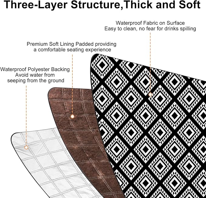 ICOSY Picnic Blankets Beach Blanket, Waterproof Outdoor Blanket Sandproof Picnic Camping Mat Camping Essentials 78" x 59"