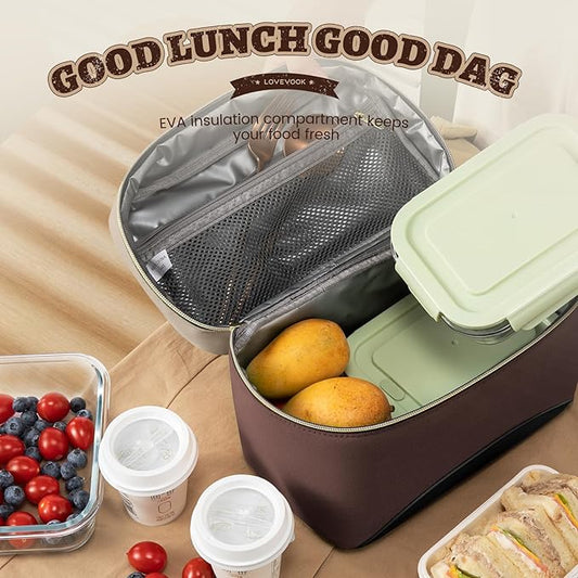 LOVEVOOK Lunch Box for Women,Large Adult Insulated Lunch Bag for Women,Leakproof Cooler Bag for Office Picnic Hiking Beach,Lunch Tote Bag with Adjustable Shoulder Strap