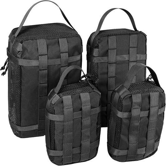 4 Set Tactical Packing Cubes ,Compressible Mesh Duffle Storage Bag,Portable Edc Molle Pouch Organizer.