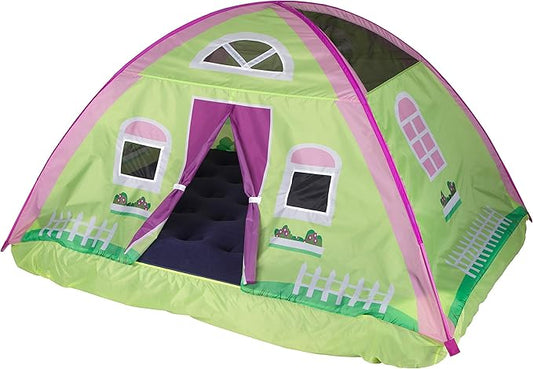 Pacific Play Tents 19601 Kids Cottage House Bed Tent Playhouse - Fits Full Size Mattress , Pink