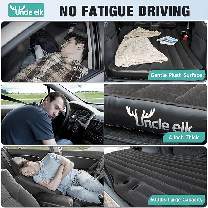 Model Y Mattress for Tesla, Inflatable SUV Mattress for Portable Camping Mattress Foldable Air Mattress with Air Pump and Storage Bag for Tesla Model Y and SUV Travel, Black