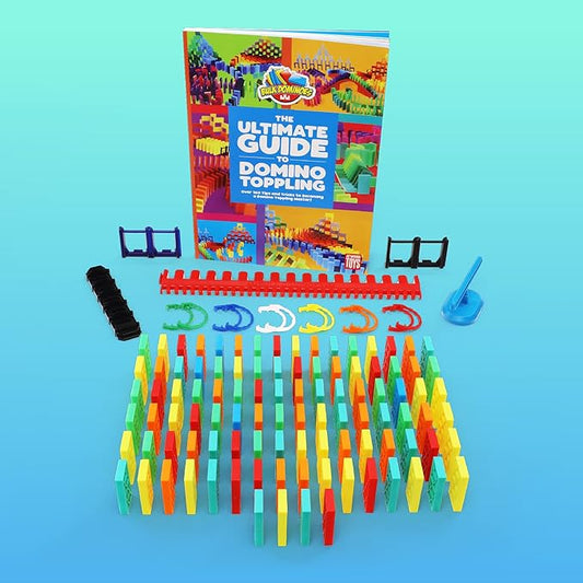 Bulk Dominoes Dominoes Kinetic Kit, 101 Starter 118pc, STEM STEAM Toy for Kids, Building, Toppling, Chain Reaction Sets