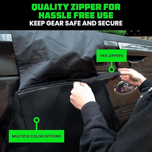 Rhino USA Tail Gate Trash Bag – Molle Compatible Overlanding Gear, Camping Essentials & Ultimate Accessory for Jeep Gladiator, Trucks & More - Black