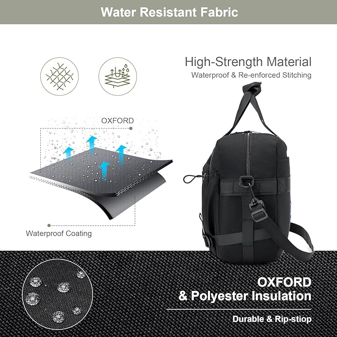 Tactical Travel Bag for Men Women, 15.6 Inch Laptop Bag Weekender Overnight Bag Carry on Bags for Airplane for Travel, Trip, Gym, Yoga with Adjustable Shoulder Strap Black