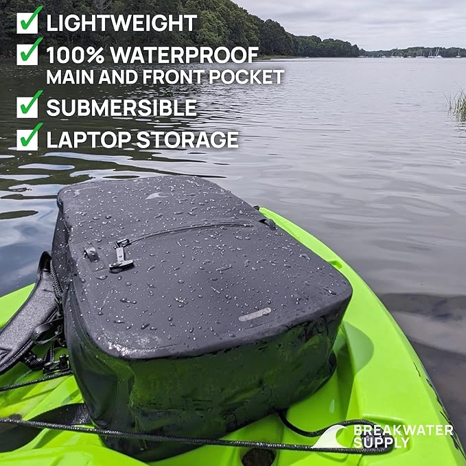 Breakwater Supply™ 100% Waterproof Submersible Backpack, Laptop Bag, Airtight Zippers | Travel Outdoors | Fogland 25L 20L 15L