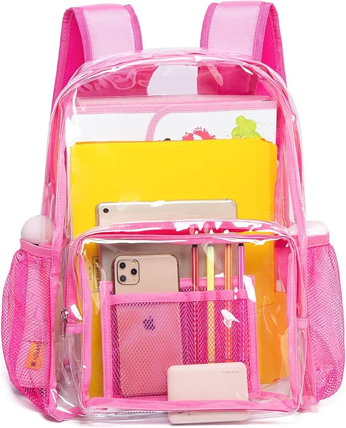 Vorspack Clear Backpack - Heavy Duty PVC Transparent See Through Backpack for College & Workplace
