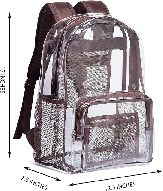 Vorspack Clear Backpack - Heavy Duty PVC Transparent See Through Backpack for College & Workplace