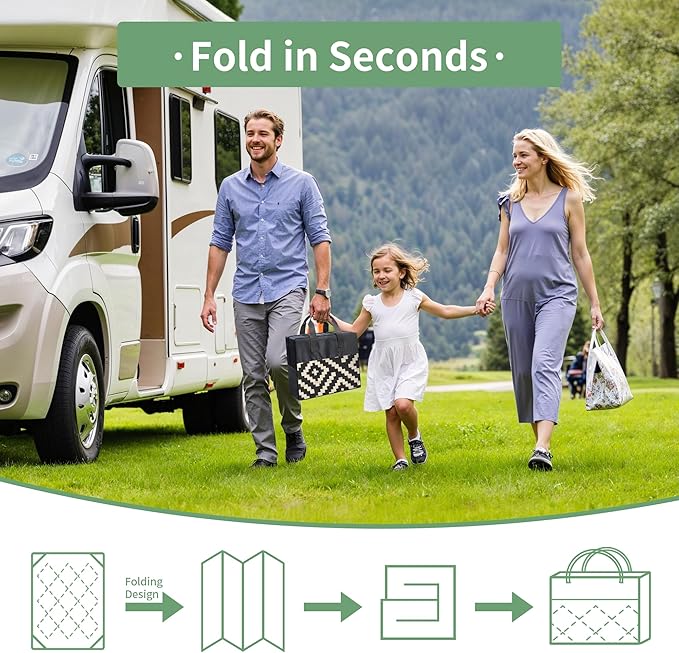 Outdoor Rug for Patio - Waterproof Plastic Straw Camping Rugs 4x6 ft, Reversible Outdoor Indoor RV Mat Carpet for Patio, Porch, Deck, Balcony, Picnic, Beach, Black Beige