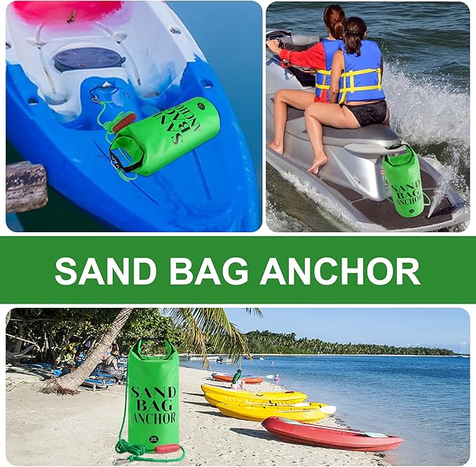 RunNico 500D Sand Anchor for Small Boats,2 in 1 PWC Jet Ski Anchor Kit with Adjustable Buoy,Waterproof Dry Bag for Jet Ski, Kayak, Boat, Watercraft and Canoe