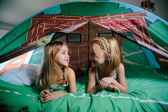 Pacific Play Tents 19791 Kids Tree House Bed Tent Playhouse - Fits Full Size Mattress , Green