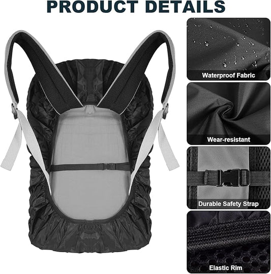 LAMA Waterproof Rain Cover for Backpack, Backpack Rain Cover with Reflective Strip and Antislip Cross Buckle Strap, Ultralight Compact Portable, for Cycling, Hiking, Camping, Traveling