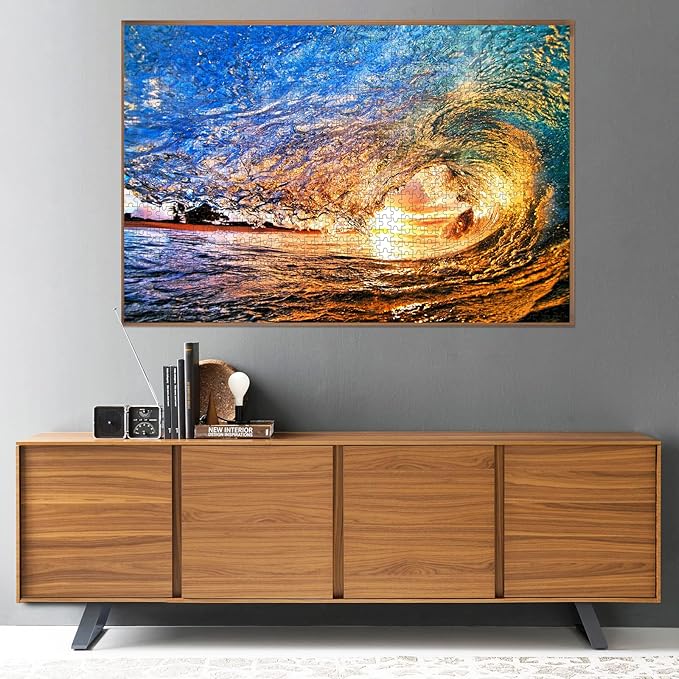 Puzzles for Adults 1000 Piece,Hawaii Sunset Beach Wooden Jigsaw Puzzle Art,DIY Leisure Game Fun Toy Gift Suitable Family Friends