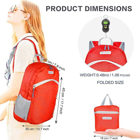 35L Foldable Waterproof Backpack For Outdoor Sports Travel Inside Wet Clothes Compartment Packable For Multiple