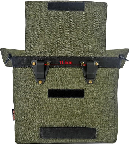 TOURBON Nylon Double Pannier Shoulder Bags Bicycle Rear Rack Trunk Motorcycle Tail Seat Bag - Green