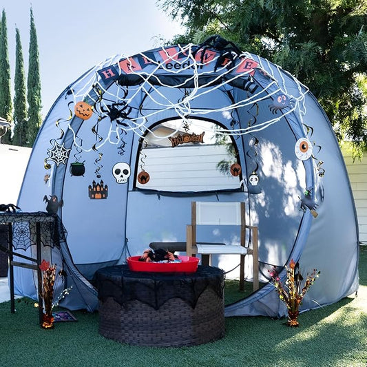 LEEDOR Pop Up Screen House Tent, UPF 50+ and Windproof Dome Outdoor Canopy Tent with Roll Up Zipped Door Privacy Gazebo, Compact and Lightweight for Party Camping Fishing Picnic, Grey