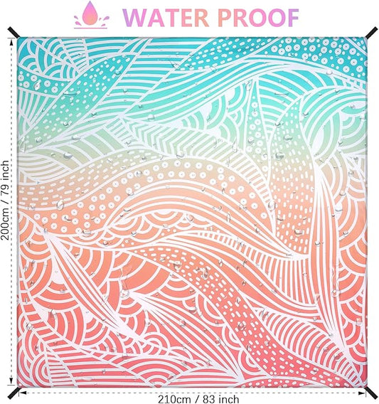 AISPARKY Beach Blanket Waterproof Sandproof Quick Drying Beach Mat Extra Large Outdoor Picnic Blanket for Travel Camping Hiking