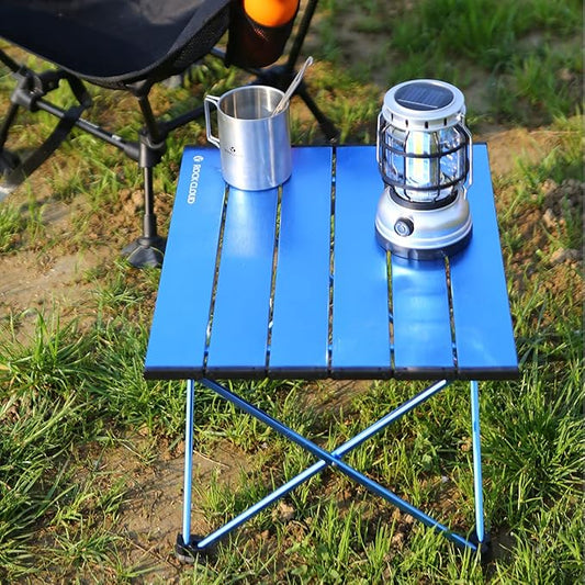 ROCK CLOUD Portable Camping Table Ultralight Aluminum Folding Beach Table Camp for Camping Hiking Backpacking Outdoor Picnic, Blue