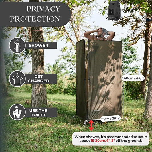 onewind Portable Privacy Shower Tent with Pole, Ultralight Camping Shower Shelter Portable Toilet Tent Bathroom Tent Privacy Changing Dressing Room for Outdoor Use Camping Hiking Backpacking