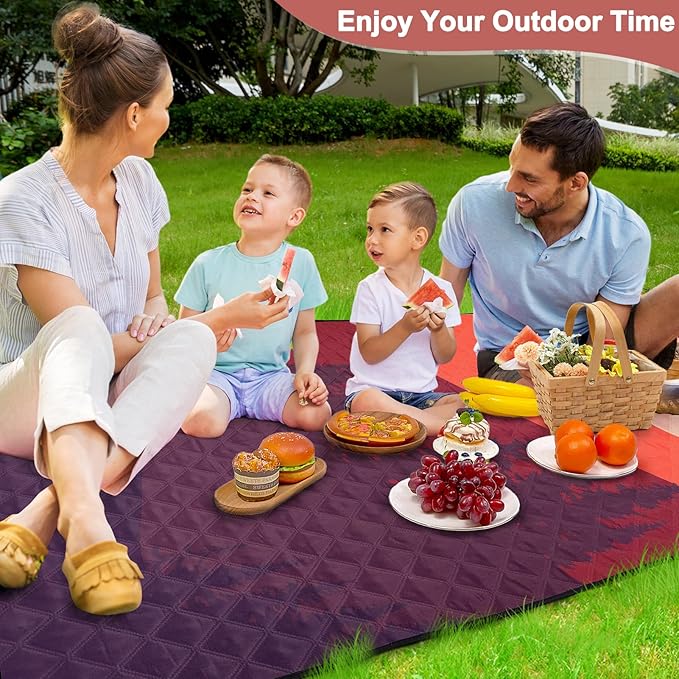 ICOSY Picnic Blankets Beach Blanket, Waterproof Outdoor Blanket Sandproof Picnic Camping Mat Camping Essentials 78" x 59"