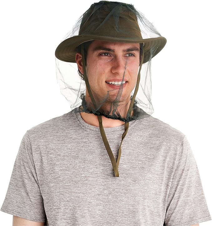 Coghlan's Mosquito Head Net: Ultra-Fine Mesh Netting Protection for Face and Neck Against Bugs Gnats Flies Insects, for Outdoor Camping, Hiking & Fishing