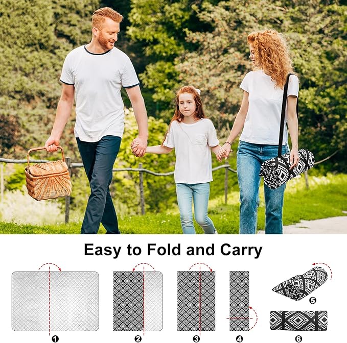ICOSY Picnic Blankets Beach Blanket, Waterproof Outdoor Blanket Sandproof Picnic Camping Mat Camping Essentials 78" x 59"