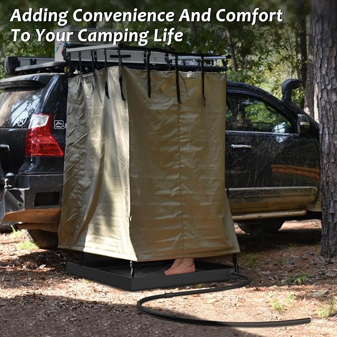 Camping Shower Base - Shower Tent Awning Base - Portable Shower Floor Accessories - Avoid Barefoot Contact with Dirt, Collect Water and Bathe Your Pets - for Outdoor,Camping,Beach, or Tailgate