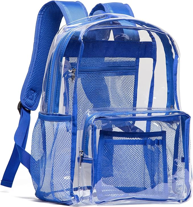 Vorspack Clear Backpack - Heavy Duty PVC Transparent See Through Backpack for College & Workplace