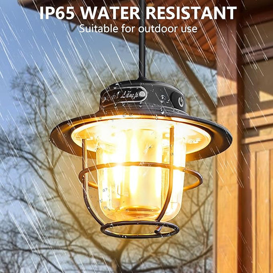 Camping Lantern, Portable Camping Light, Rechargeable Lanterns 4 Light Modes(1300-6500K), Adjustable Brightness, Waterproof Tent Lantern LED Lanterns for Power Outages, Camping, Fishing