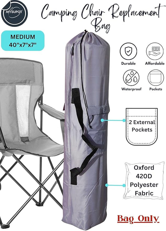 Replacement Bag for Folding Camping Chair, Portable Camp Chair, Hammock, Yoga Mat, Umbrella, Tents, Tripods, Fishing Poles - 420D Oxford Polyester Fabric