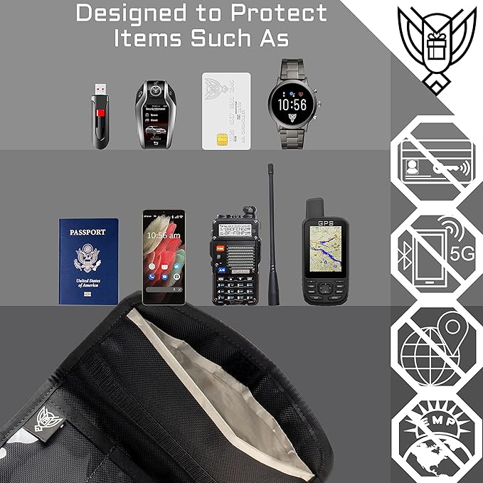 ~ AQUA RT Dry Bag~ Water-Proof Faraday Dry Bag for Laptops, Tablets, and Mid-Size Electronics ~ Small LITE Faraday Bag Combo ~ Black