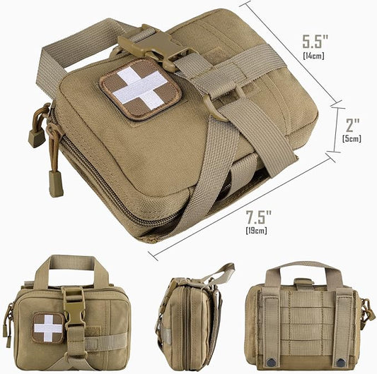 Tactical EMT Pouch, Rip Away Molle Medical Pouches IFAK Tear-Away First Aid Kit Emergency Survival Bag for Travel Outdoor Hiking