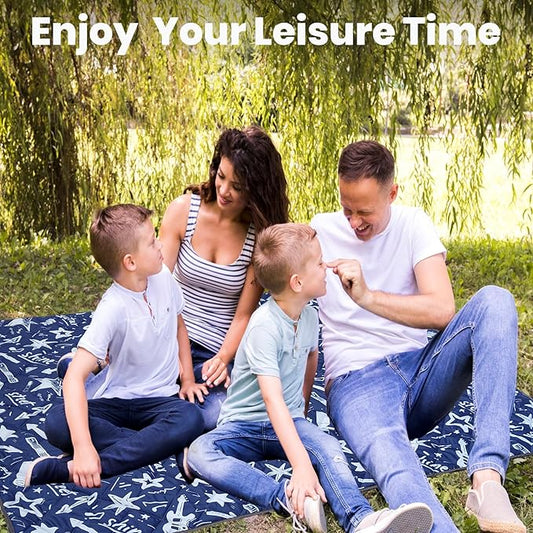 Waterproof Outdoor Blanket, 78.7x55inch, Printed Large Picnic Blankets, Foldable Picnic Mat, Camping Blanket for Picnic, Grass, Park, Lawn, Beach - Star and Guitar