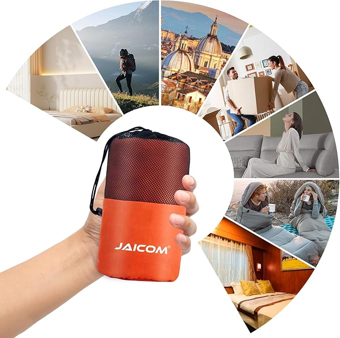 Sleeping Bag Liner, Travel Sheets & Adult Sleep Sack, Ultralight and Portable Summer Sleeping Bag - Ideal for Backpacking, Hotels and Hostels, Business Trips, Camping