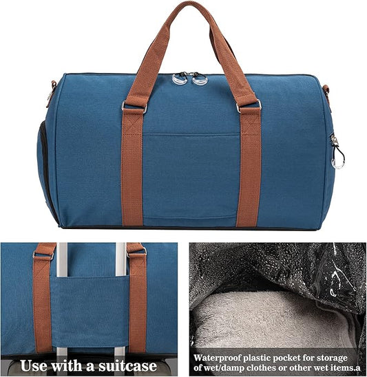 Kuston Sports Gym Bag with Shoe Compartment&Wet Pocket,Travel Duffel bag,Weekend Bag,Workout Bag Suitable for Men and Women