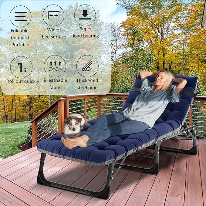 ABORON 2PK Folding Camping Cot for Adults, Heavy Duty 3-in-1 Bed for Guest Sleeping, Adjustable Double-Layer 1200D with Mattress & Carrying Bag for Home, Office, Vacation, Hospital Use
