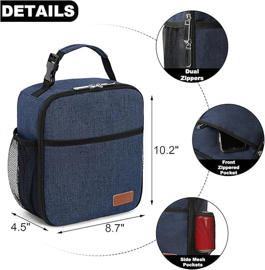 Femuar Lunch Box for Men Women Adults, Small Lunchbox for Work Picnic - Reusable Lunch bag Portable Lunch tote, Blue