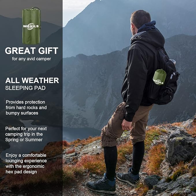 Sleeping Pad, Ultralight Inflatable Sleeping Pad for Camping, Built-in Pump, Ultimate for Camping, Hiking, Airpad, Carry Bag, Repair Kit, Compact & Lightweight Air Mattress(Green)