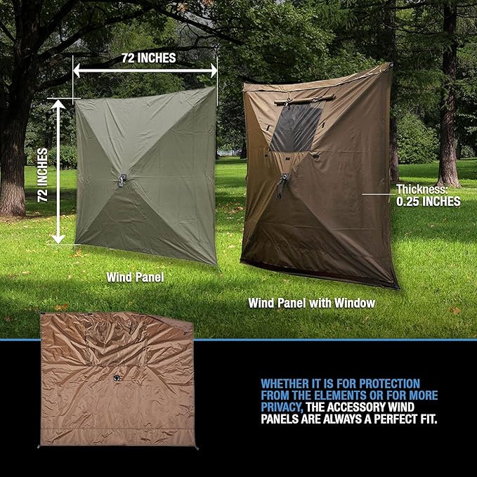 CLAM Quick Set Traveler 6 x 6 Ft Portable Outdoor 4 Sided Canopy, Gray + CLAM Quick Set Screen Hub Tent Wind & Sun Panels, Accessory Only, Gray