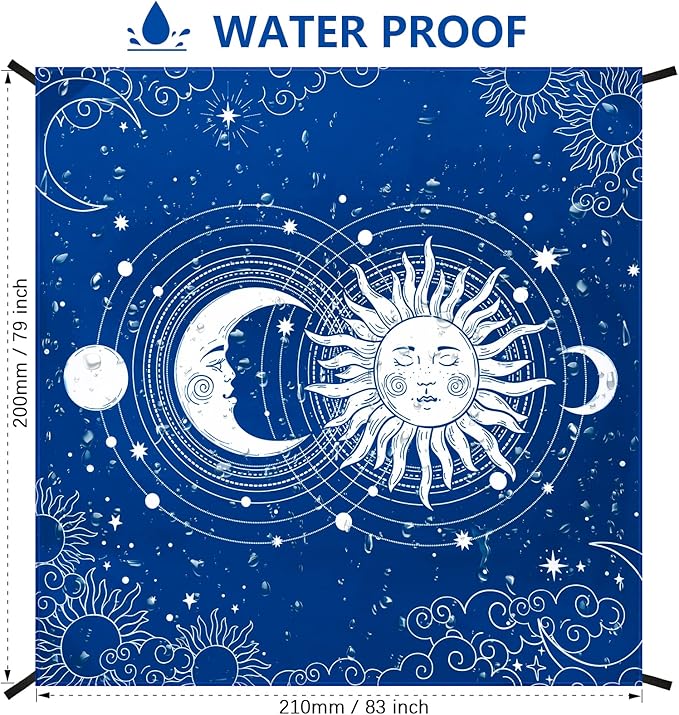 AISPARKY Beach Blanket Waterproof Sandproof, Oversized Large Beach Mat 79" X 83"/120"x108" for 1-8 Adults, Quick Drying&Compact&Lightweight, Picnic Mat Vacation Essentials for Beach Camping Travel