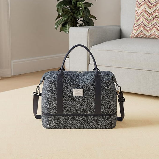 Travel Duffel Bag,Sports Tote Gym Bag,Shoulder Weekender Overnight Bag for Women