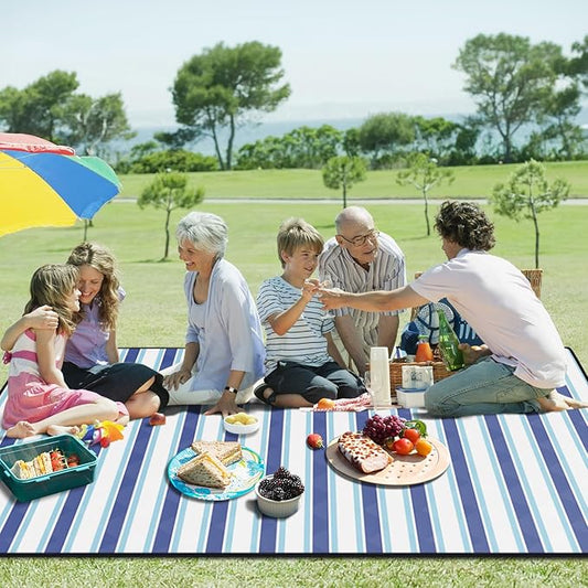 Lightweight Waterproof 60x80'' Picnic Blankets Huge Anti Sand Packable Beach Grass Park Matt Fold up Camping Tent Rug for Inside Summer Camp Roadtrip Gear Backpacking Travel Trailer Essential