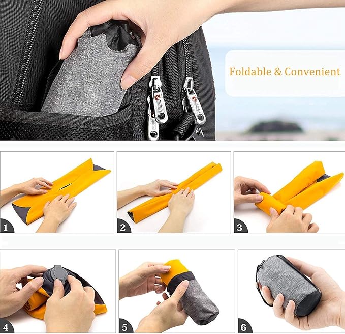 SUNYAO Ultralight Inflatable Camping Pillows - Compressible, Compact, Inflatable, Comfortable, Ergonomic Pillow for Neck & Lumbar Support While Camping,Backpacking,Hiking