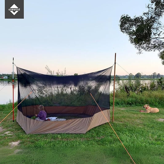 Camping Tarp Mosquito Net, Hammock Screen House Camping Lightweight Bugnet for Tarp 360 Degree Protection for Camping Patio Backyard Hiking Backpacking, OD Green