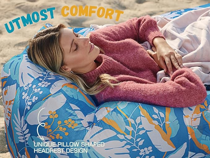 WEKAPO Inflatable Lounger Air Sofa Hammock-Portable,Water Proof& Anti-Air Leaking Design-Ideal Couch for Backyard Beach Traveling Camping Picnics & Music Festivals