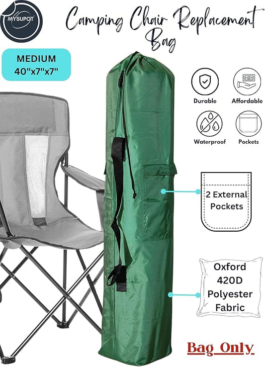 Replacement Bag for Folding Camping Chair, Portable Camp Chair, Hammock, Yoga Mat, Umbrella, Tents, Tripods, Fishing Poles - 420D Oxford Polyester Fabric