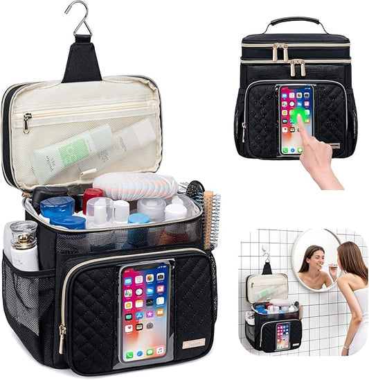 Large Toiletry Bag for Women Men,Bathroom Bag,Water Resistant Portable Shower Caddy for College Dorm,Hanging Toiletry Bags for Traveling,Gym Camping Cruise Ship Travel Essentials Shower Bag